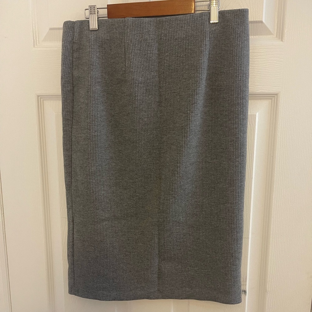 LOFT stretch knit side slit skirt office siren contemporary classic minimalist - Picture 2 of 7